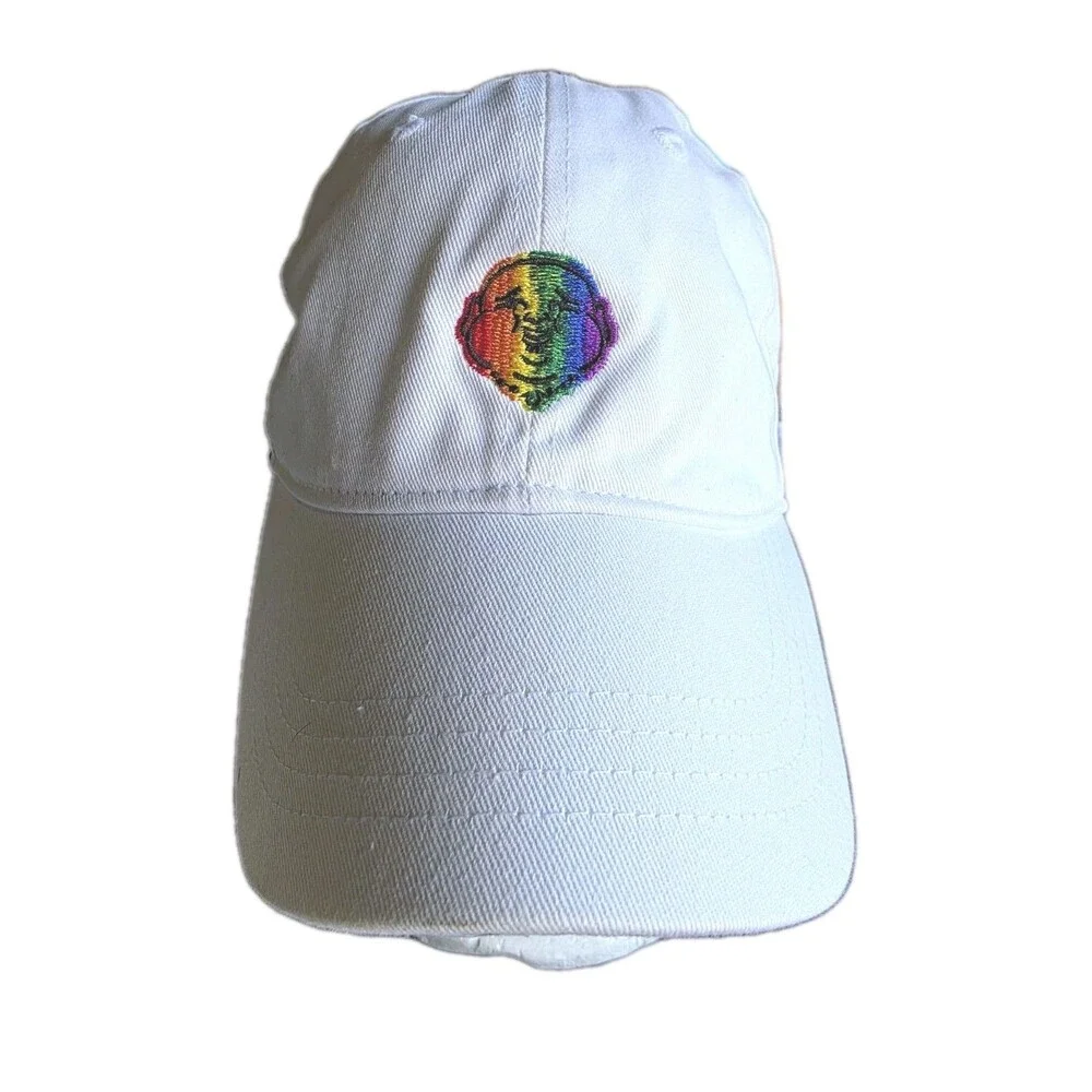 True Religion Optic White Rainbow Buddha Logo Hat Cap Strapback Adjustable